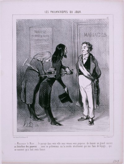 Dagens filantroper: Herr ordfører ... På reise gjennom byen din ... av Honoré Daumier
