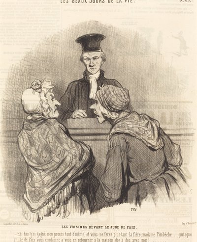 Naboene foran fredsdommeren av Honoré Daumier