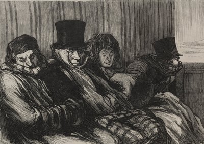 Jernbanene: lysttog: ti grader naken og i dårlig humør. av Honoré Daumier