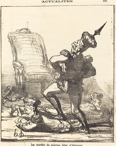 Trinnene til den nye tronen i Tyskland av Honoré Daumier