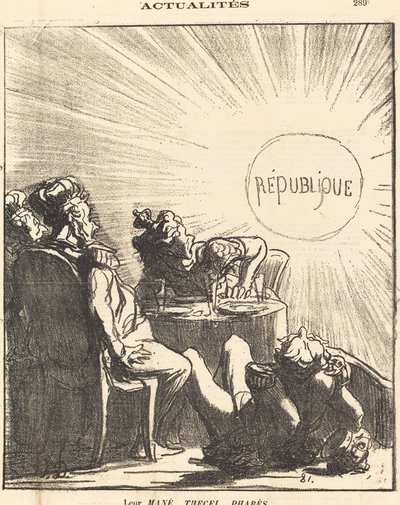 Deres Mané, Thecel, Pharès av Honoré Daumier