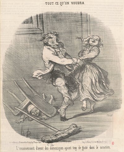 Ulempen med å ha tjenere... av Honoré Daumier