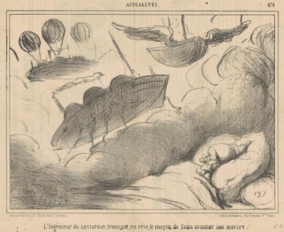 Leviathan-ingeniøren finner i en drøm... av Honoré Daumier