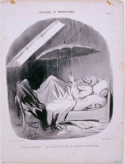 Leietakere og utleiere - Utleier Brigand av Honoré Daumier