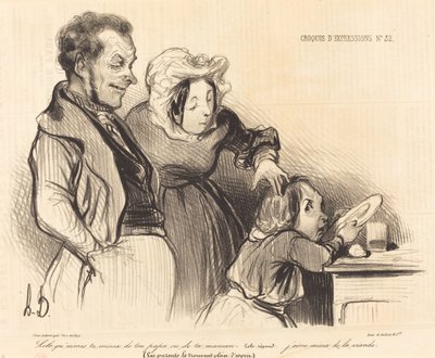 Lolo hva liker du best med faren din eller moren din... av Honoré Daumier