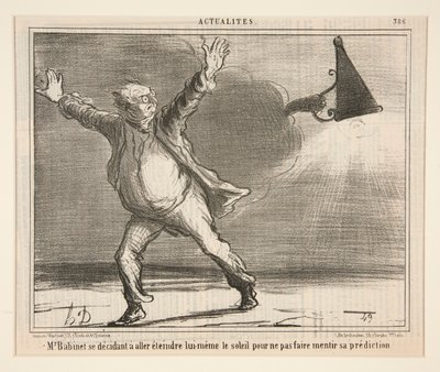 M. Babinet bestemmer seg for å gå og slukke seg selv av Honoré Daumier