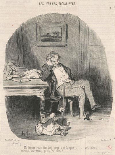 Min kone blir lenge på denne banketten... av Honoré Daumier