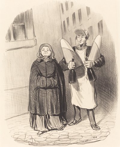 Madame Chapotard gjør seg klar til å lage syltetøy av Honoré Daumier