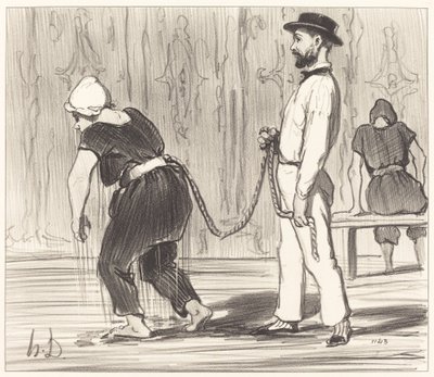 Madame Rabourdeau har sin første leksjon av Honoré Daumier