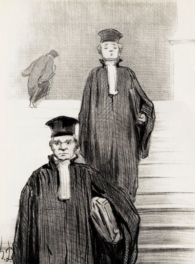 Hovedtrappesak til Palace of Justice, 1848. av Honoré Daumier