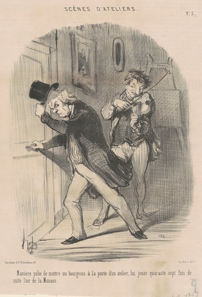 Høflig måte å sette ... på døren ... av Honoré Daumier