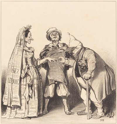 Tidens og konstitusjonelle ekteskap av Honoré Daumier