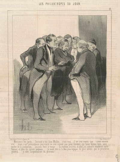 Juryens herrer... den siktede drepte Jean Maclou... av Honoré Daumier