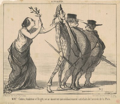Mrs. Cobden, Gladstone og Bright ... av Honoré Daumier
