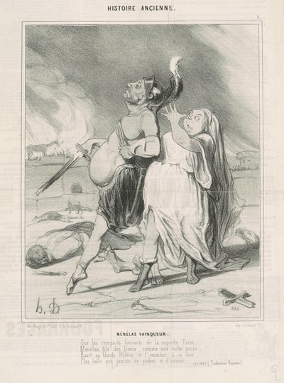 Seieren Menelaos av Honoré Daumier