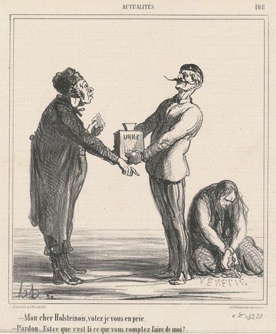 Kjære Holsteiner, stem... av Honoré Daumier