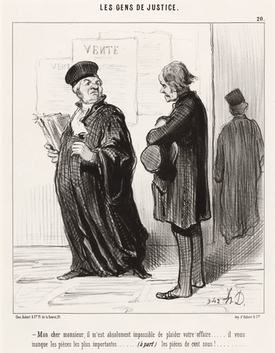 Min kjære herr... umulig å føre saken din av Honoré Daumier
