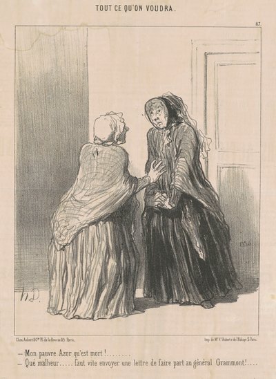 Min stakkars hauk som er død! ... av Honoré Daumier