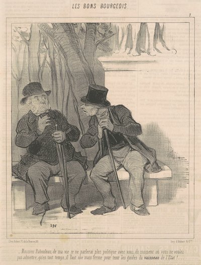 Mossieu Rabourdeau ... jeg vil ikke lenger snakke politikk med deg .. av Honoré Daumier