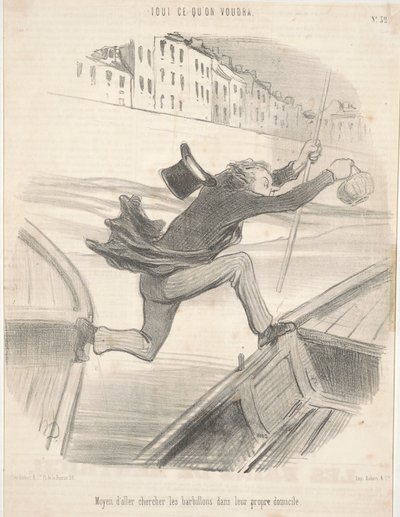 Midler til å hente vektstengene i sitt eget hjem av Honoré Daumier