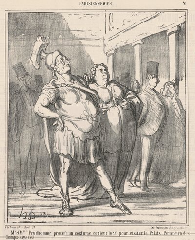 Mr. og Mrs. Prudhomme tar en ... av Honoré Daumier