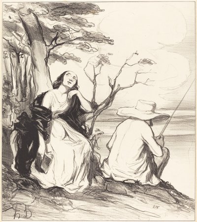 Å smerte!... å ha drømt... om en ektemann... av Honoré Daumier