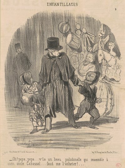 Åh! Pappa, pappa... her er en vakker... av Honoré Daumier