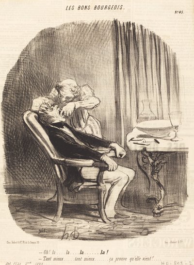 Åh! jo... så mye bedre... det beviser at hun kommer! av Honoré Daumier