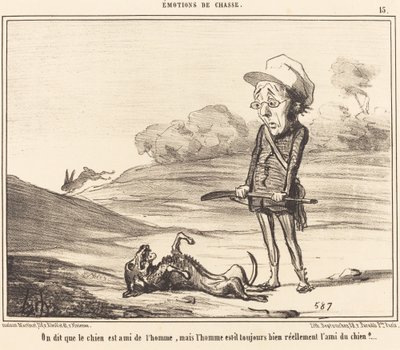 De sier at hunden er en venn av mennesker... av Honoré Daumier