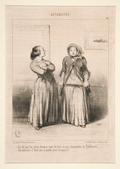 Det sies at attraktive kvinner er mer og mer etterspurt i California av Honoré Daumier