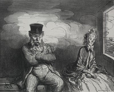On the Train: A Pleasant Companion, 1862. av Honoré Daumier