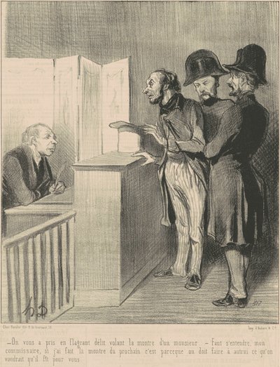 Du ble tatt på fersk gjerning... av Honoré Daumier