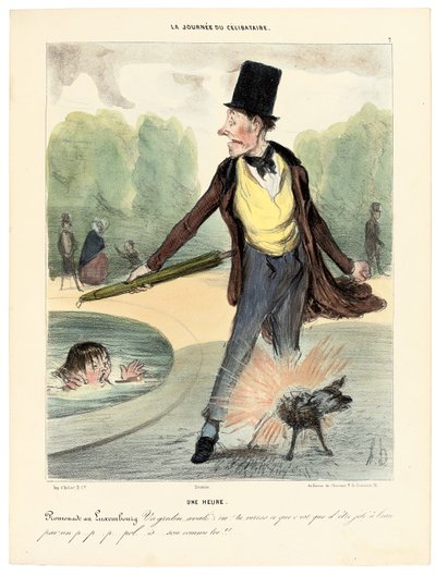 Klokken ett: Vandring i Luxembourghagen, 1839 av Honoré Daumier
