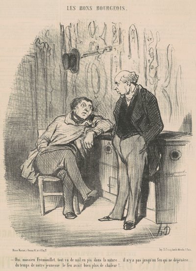 Ja, Mossieu Fremoillet, alt går fra vondt til verre... av Honoré Daumier