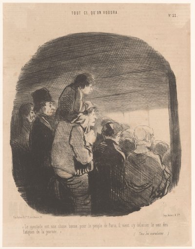 Parisere ser på en forestilling Le spectacle est une chose bonne pour le peuple de Paris (...) (tittel på objekt) Ønskelige og uønskede situasjoner (serietittel) Tout ce qu