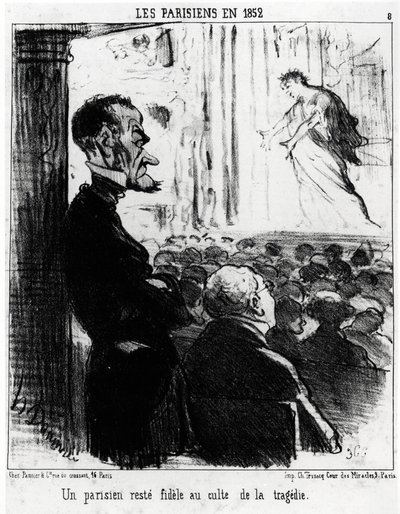 Parisere i 1852: en pariser forblir trofast mot tragediekulten. Illustrasjon d