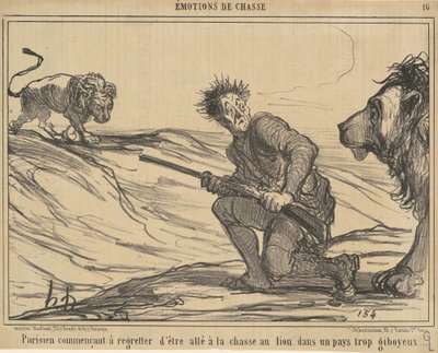 Pariser begynner å angre ... løvejakten ... av Honoré Daumier