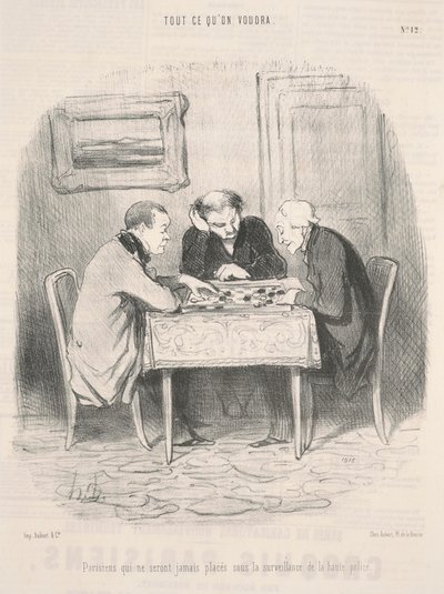 Parisere som aldri vil være ... under overvåking ... av Honoré Daumier