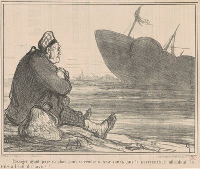 Passasjer som betalte ... for å reise til New York av Honoré Daumier