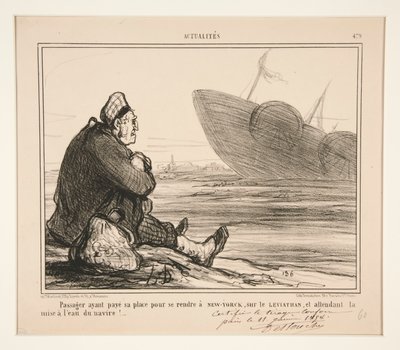 Betalt passasjer? hans sted å gå? New York, på av Honoré Daumier