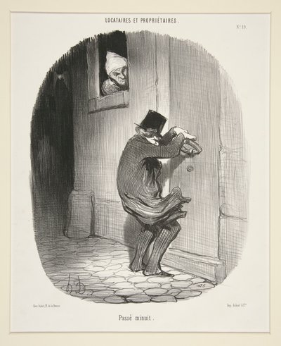 Passerer midnatt, fra leietakere og eiere av Honoré Daumier
