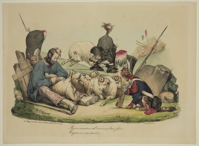 Stakkars sau Ah! Uansett hva du gjør ... vi vil alltid klippe deg av Honoré Daumier