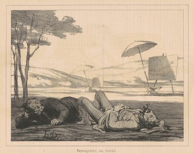 Landskapskunstnere i arbeid av Honoré Daumier