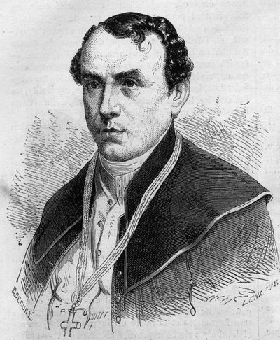 Portrait de Sigismond Felix Felinski (1822-1895), archeveque de Varsovie (Pologne). Gravure in ""Le Monde Illustre"" n°314 du 18 avril 1863. av Honoré Daumier