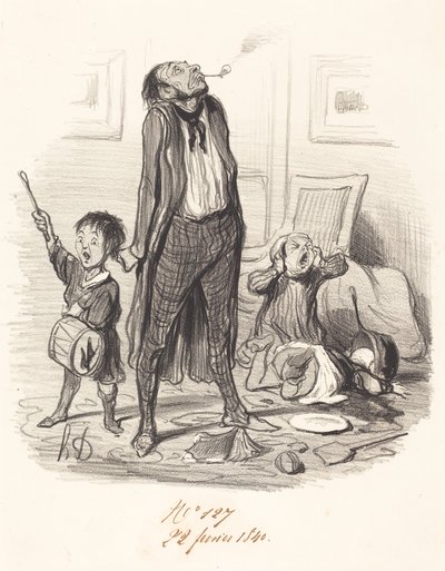 Klassisk poet som komponerer en eklog... av Honoré Daumier