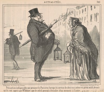 Nødvendige forholdsregler som parisere tar... av Honoré Daumier