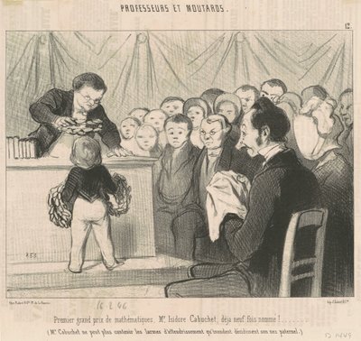 Første hovedpris i matematikk, M. Cabuchet av Honoré Daumier