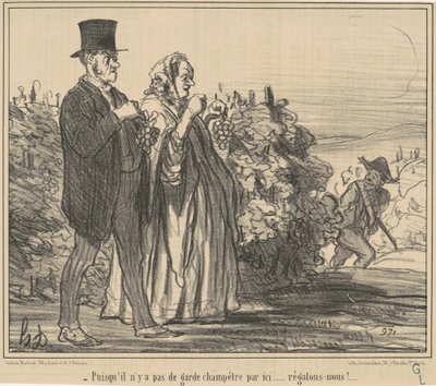 Siden det ikke er noen landlig vakt... av Honoré Daumier