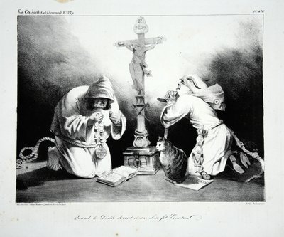 Da djevelen ble gammel, ble han en eremitt, pub. 1835 av Honoré Daumier