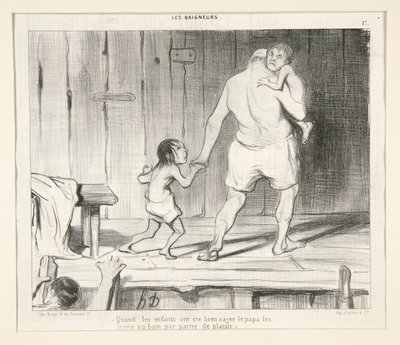 Når barna har vært veloppdragne av Honoré Daumier